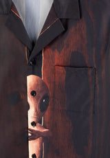 Visitor Button Down Shirt brown Closeup1
