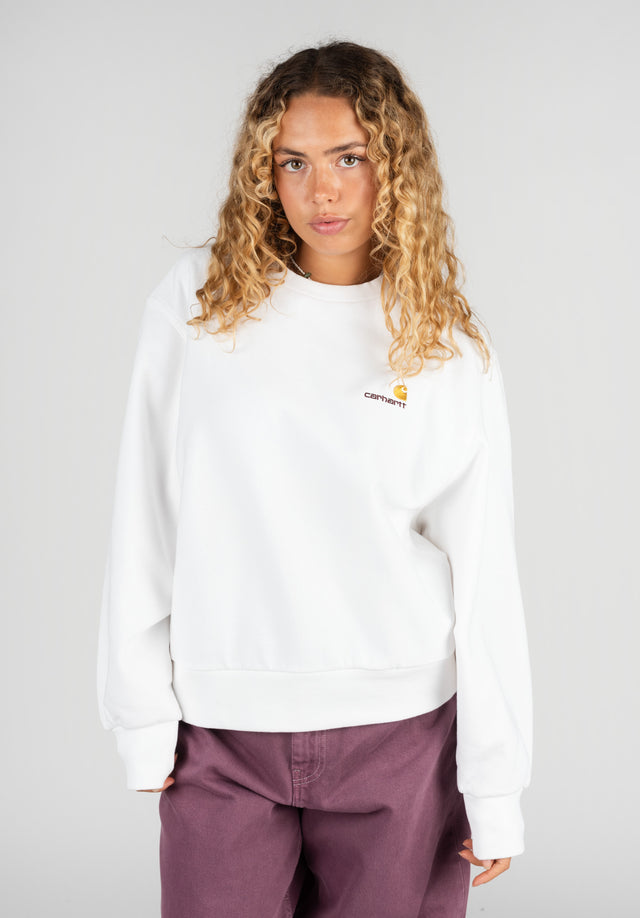 W' American Script white Vorderansicht