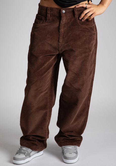 X-tra Baggy Cord Women chocolatebrown Vorderansicht
