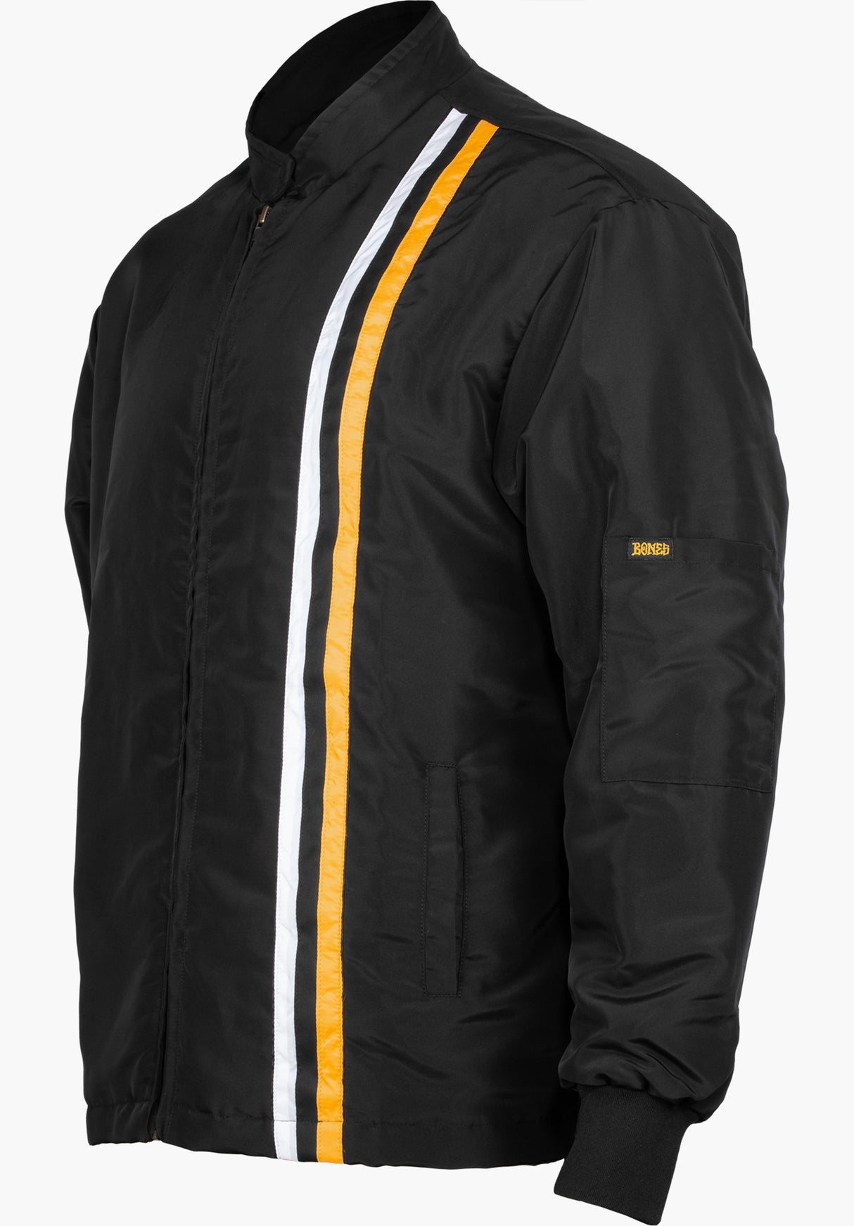Black & Gold Zip Race Jacket black Close-Up1