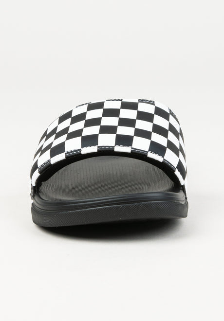 La Costa Slide-On checkerboard black-white Rückenansicht